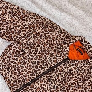 Cheetah print puffer jacket